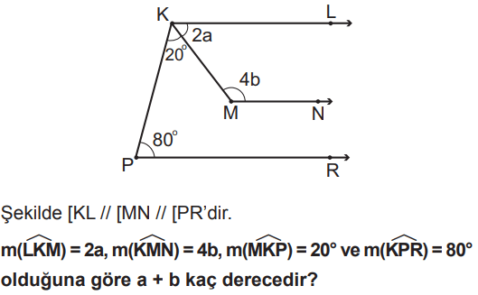 7.Sınıf Matematik Sınav Soruları - Doğrular ve Açılar - testdelisi.com